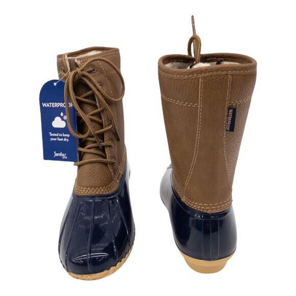 JBU Jambu Womens Waterproof Winter Duck Boots  Maplewood  Navy Blue Tan 8 or 11 - Picture 6 of 8